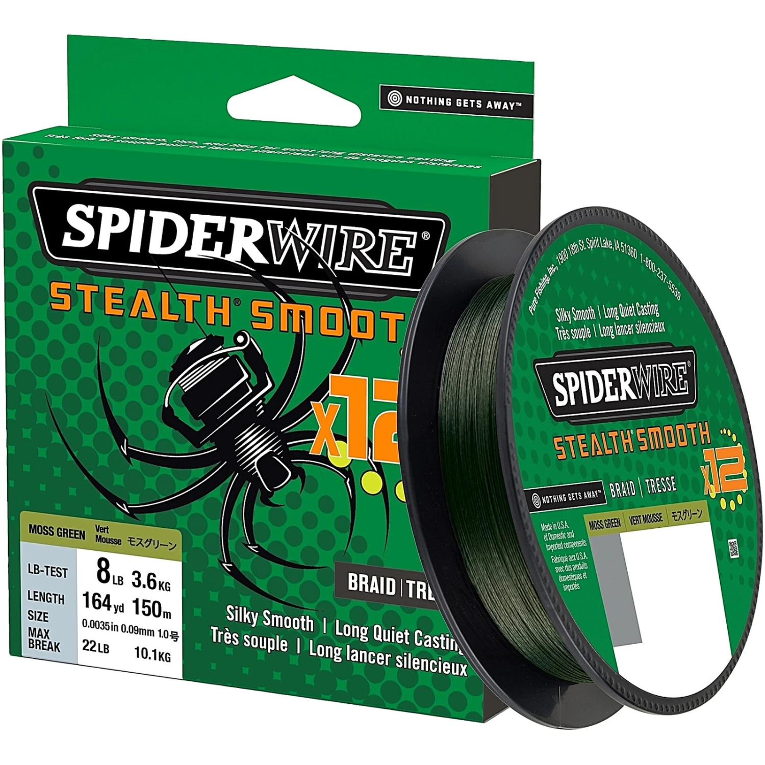 Spiderwire Stealth Smooth 12 Moss Green 3 Spiderwire Stealth Smooth 12 Moss Green - Afbeelding 2