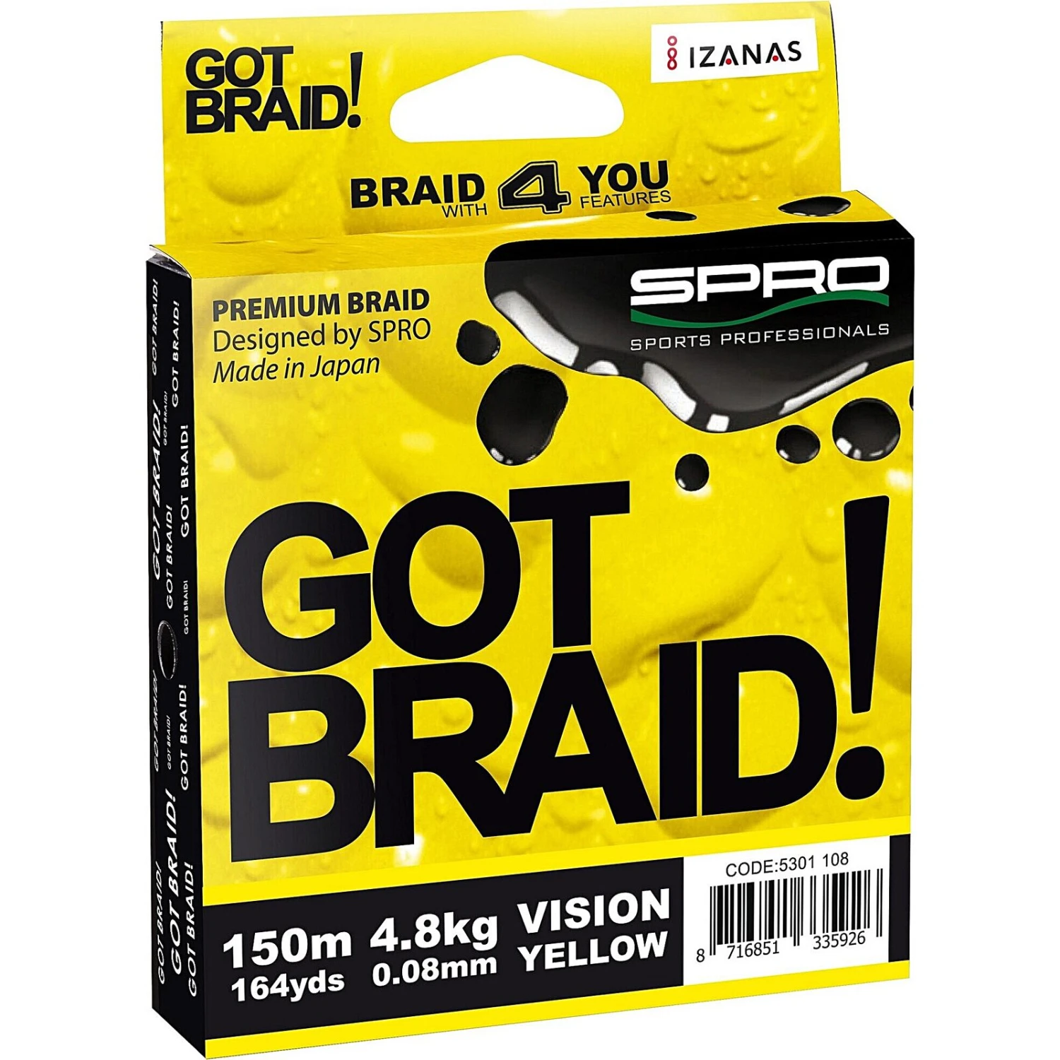 Spro Got Braid Yellow 3 Spro Got Braid Yellow