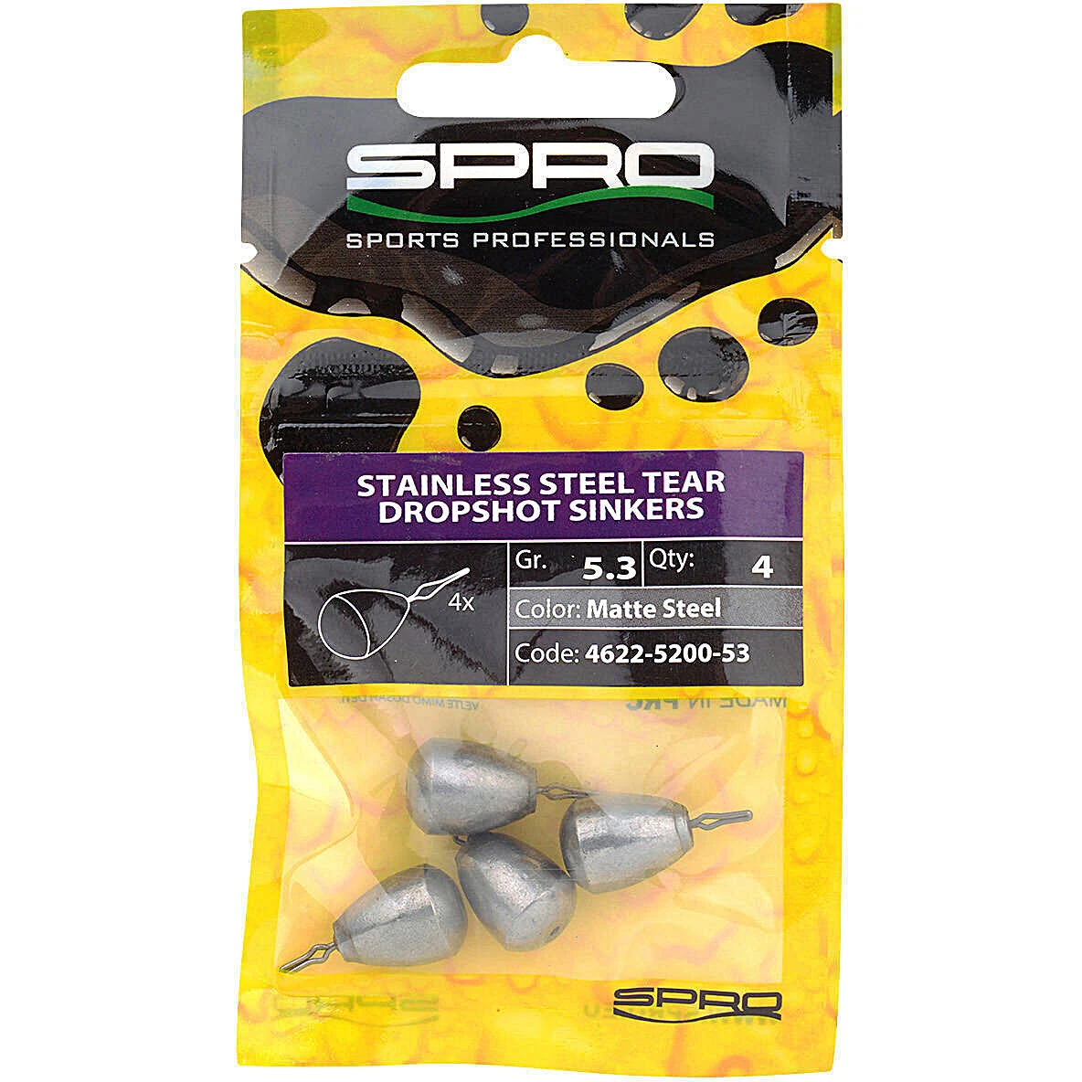Spro Stainless Steel Tear Dropshot Sinkers 4 Spro Stainless Steel Tear Dropshot Sinkers - Afbeelding 2